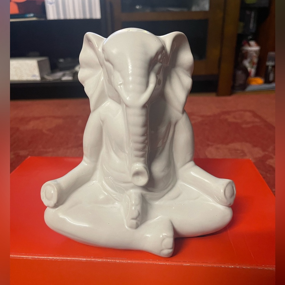 NEW Ceramic Ganesha Elephant Figurine Statue Sculptures Hindu Yoga .